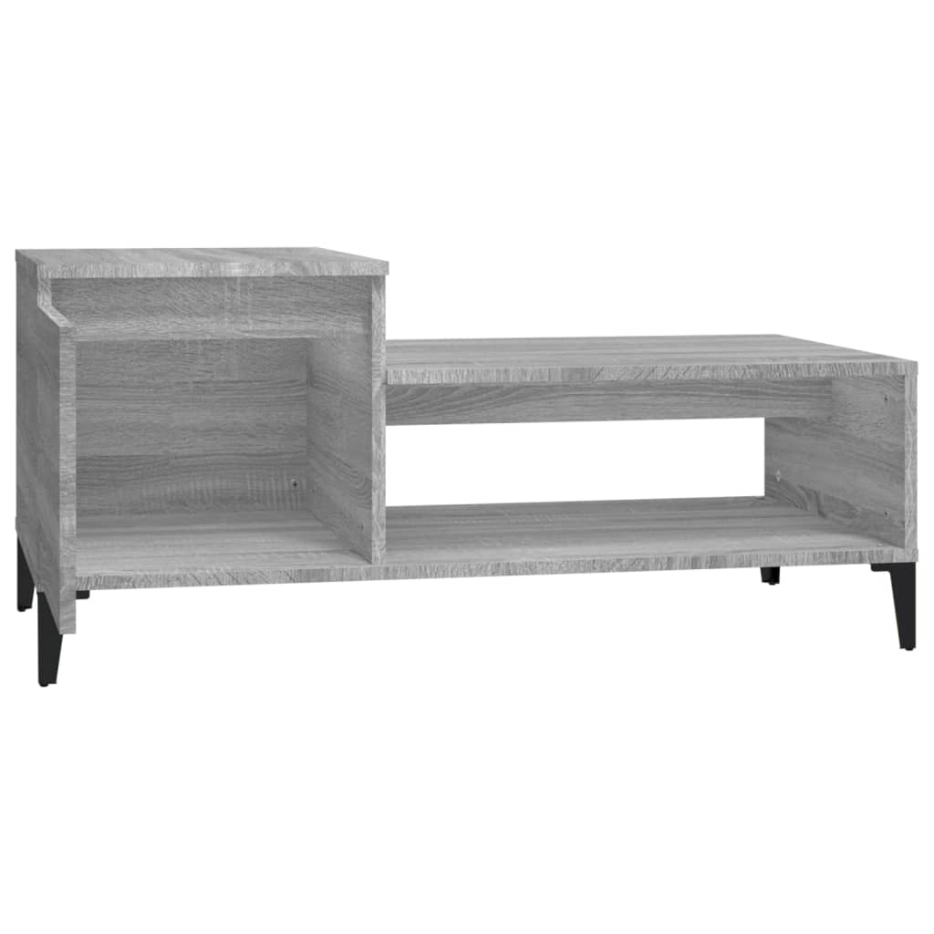 Szürke sonoma szerelt fa dohányzóasztal 100 x 50 x 45 cm Szürke sonoma szerelt fa dohányzóasztal 100 x 50 x 45 cm