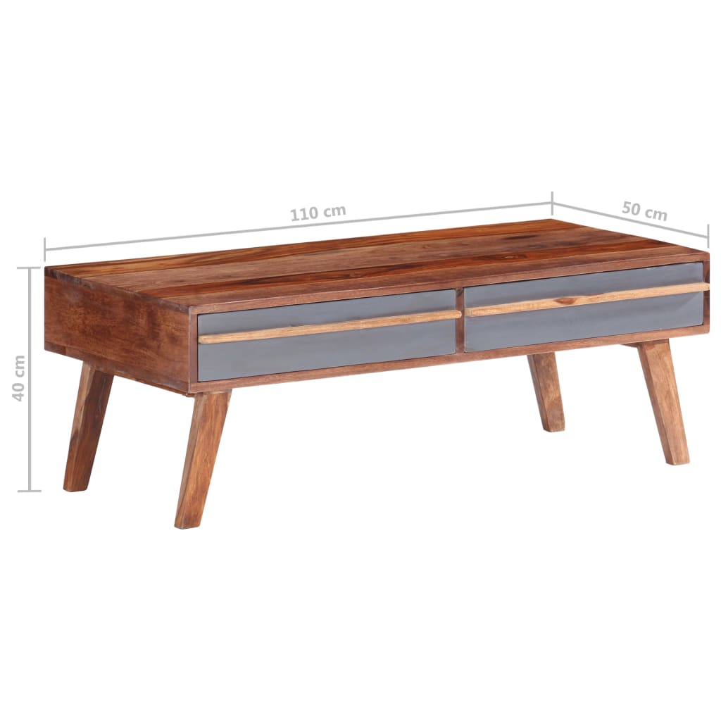 Szürke tömör kelet-indiai rózsafa dohányzóasztal 110x50x40 cm Szürke tömör kelet-indiai rózsafa dohányzóasztal 110x50x40 cm