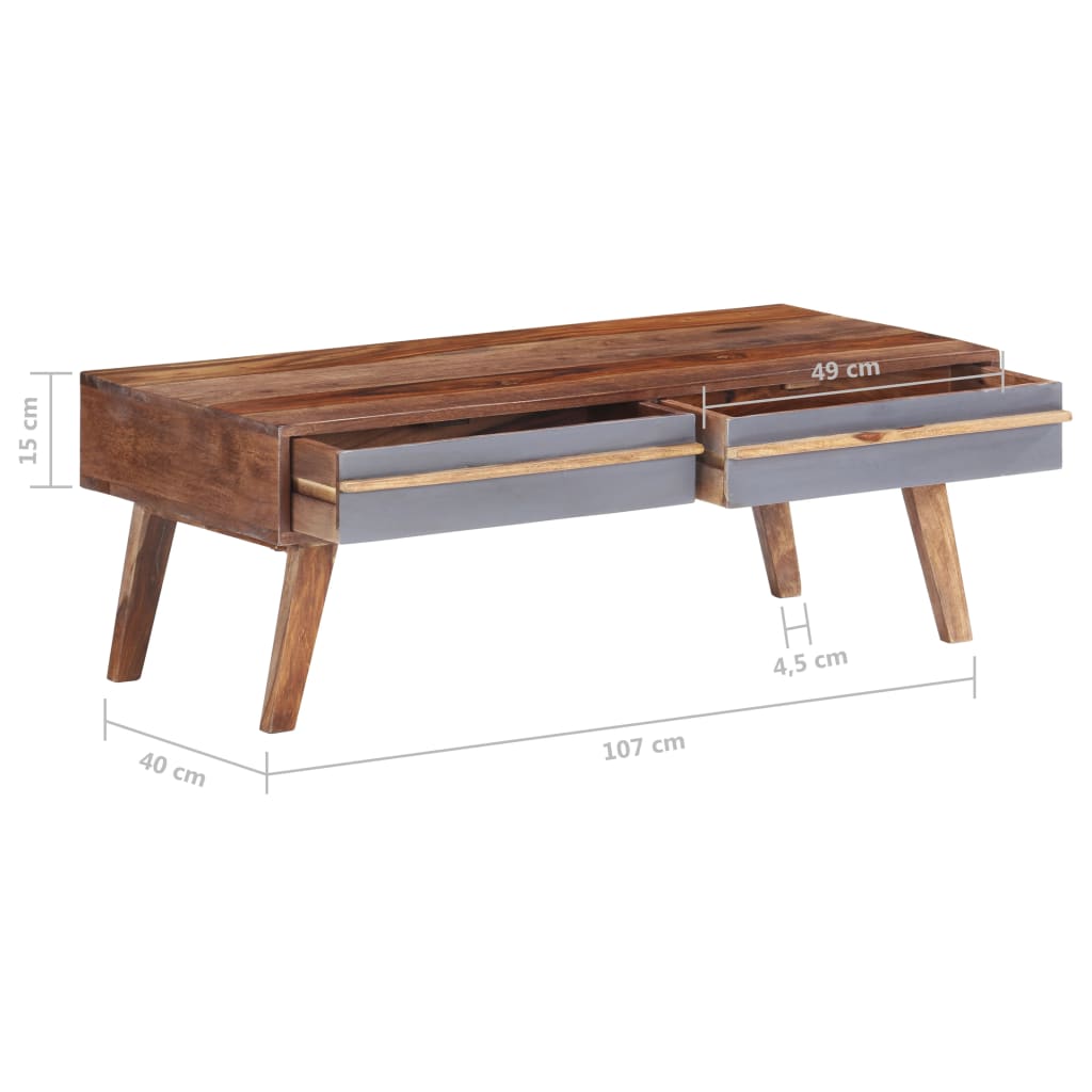 Szürke tömör kelet-indiai rózsafa dohányzóasztal 110x50x40 cm Szürke tömör kelet-indiai rózsafa dohányzóasztal 110x50x40 cm