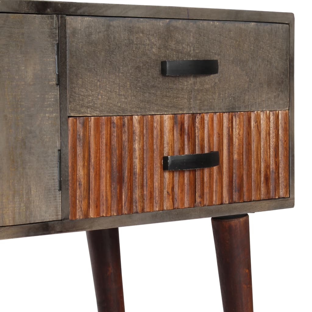 Szürke tömör, nyers mangófa tálalóasztal 120 x 35 x 75 cm