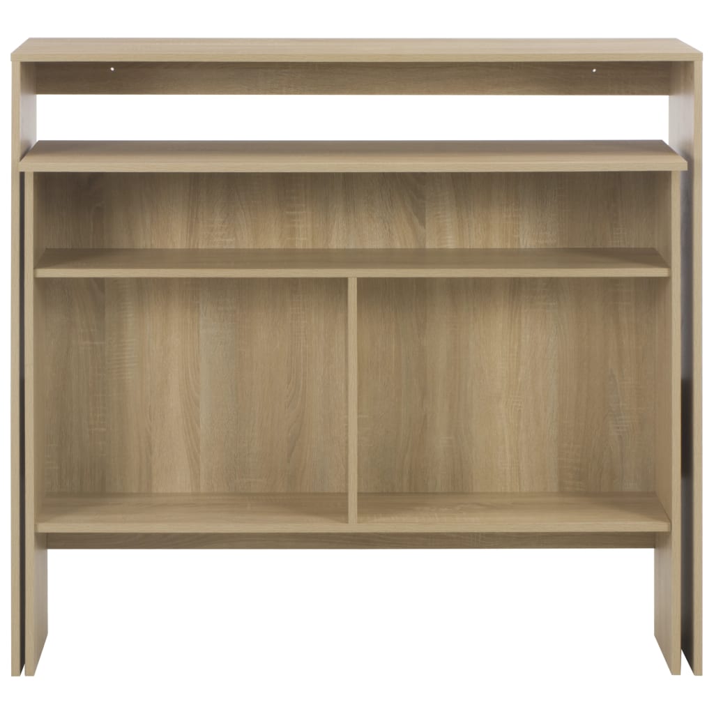 Tölgyfa színű bárasztal 2 asztallappal 130 x 40 x 120 cm