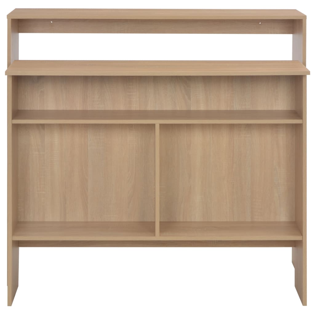 Tölgyfa színű bárasztal 2 asztallappal 130 x 40 x 120 cm