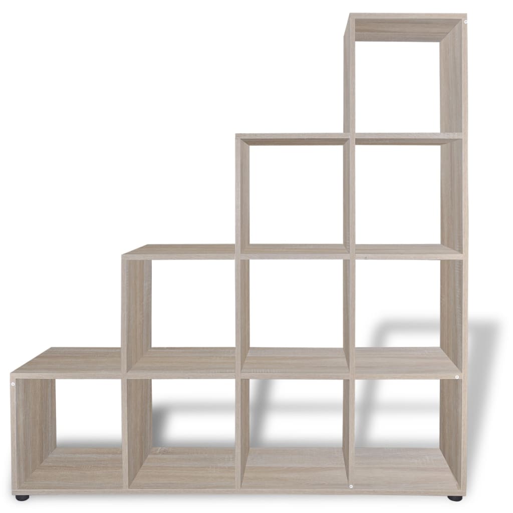 Tölgyszínű lépcsős polc 142 cm