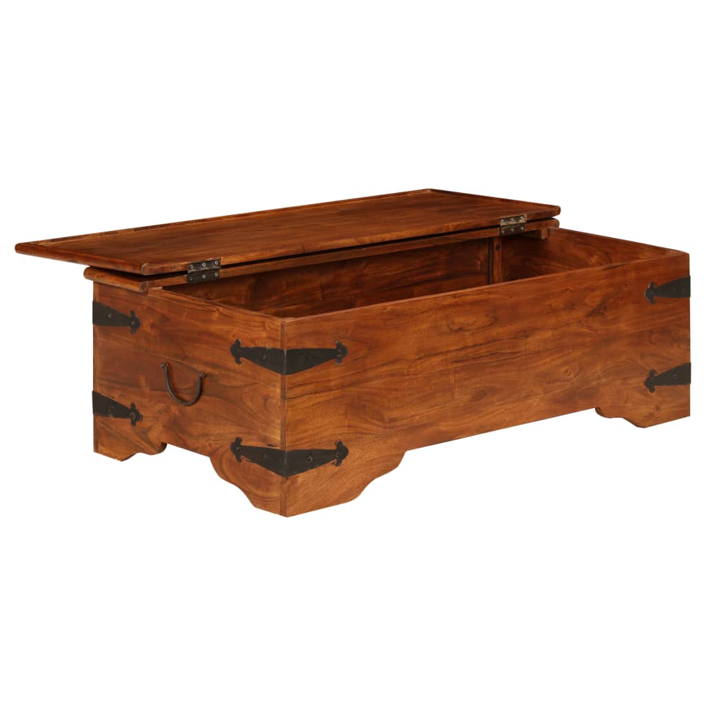 Tömör akácfa dohányzóasztal rózsafa felülettel 110 x 55 x 35 cm