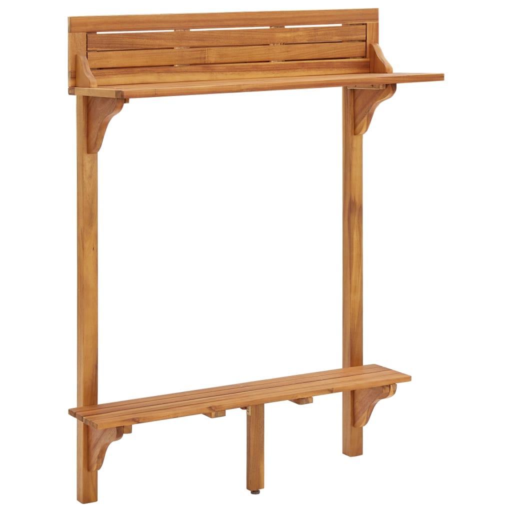 Tömör akácfa erkély bárasztal 90 x 37 x 122,5 cm