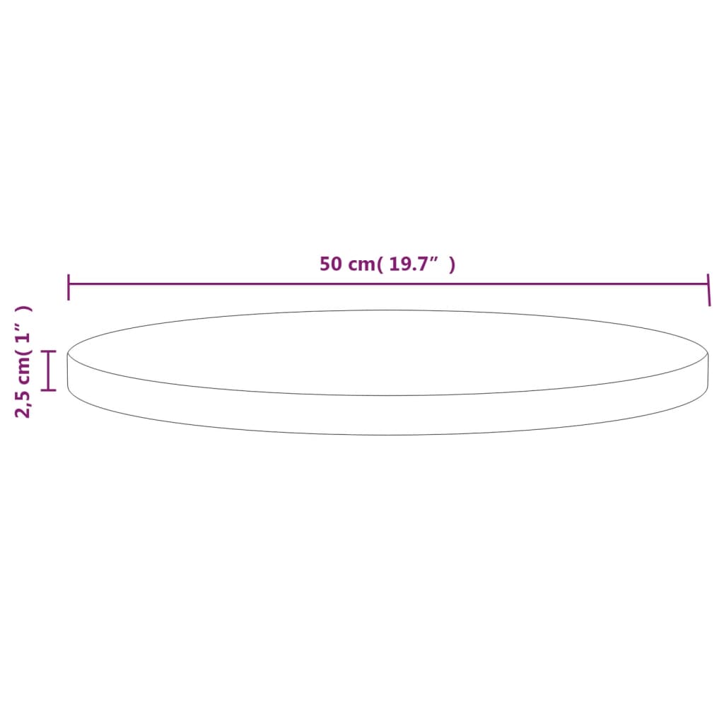 Tömör fenyőfa asztallap ø50 x 2,5 cm