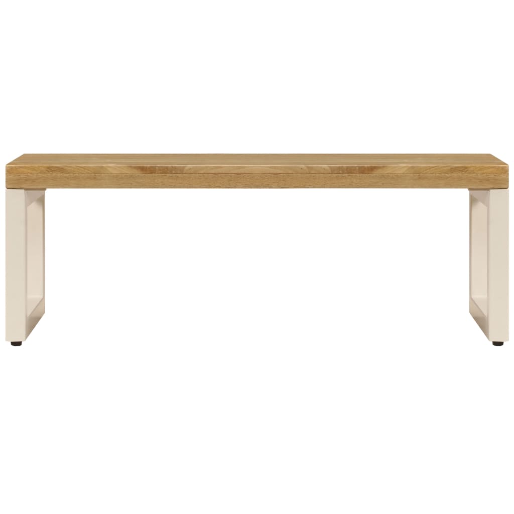 Tömör mangófa és acél dohányzóasztal 100 x 50 x 35 cm