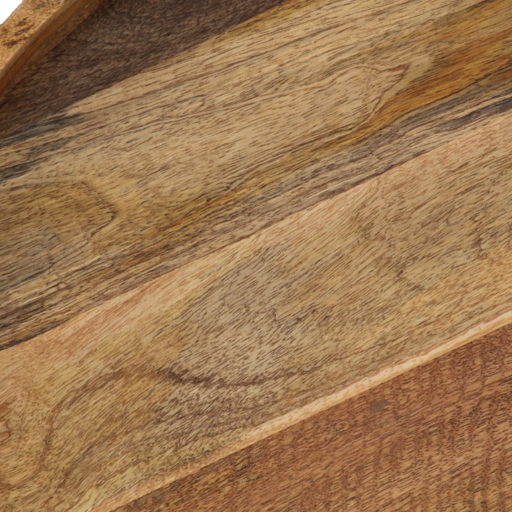 Tömör mangófa és acél dohányzóasztal 50 x 40 cm