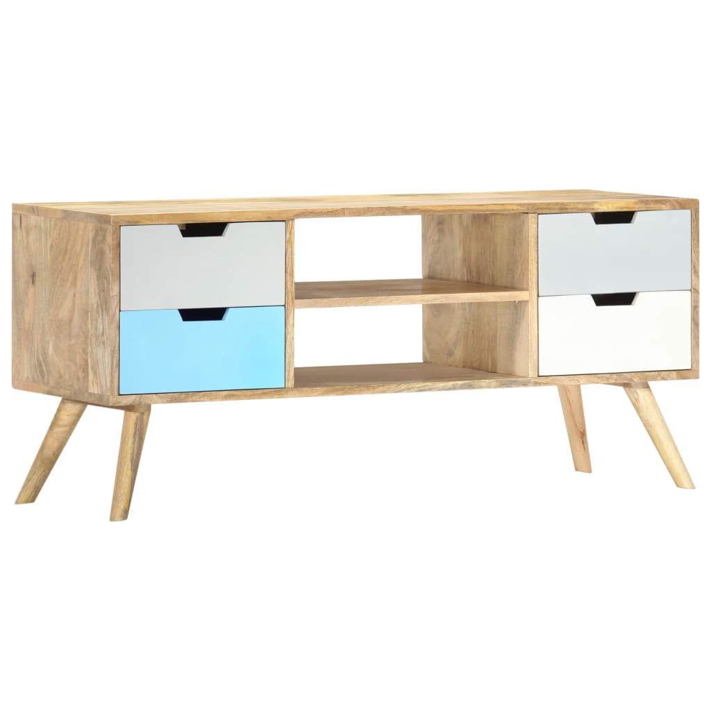 Tömör mangófa tv-szekrény 110 x 35 x 48 cm