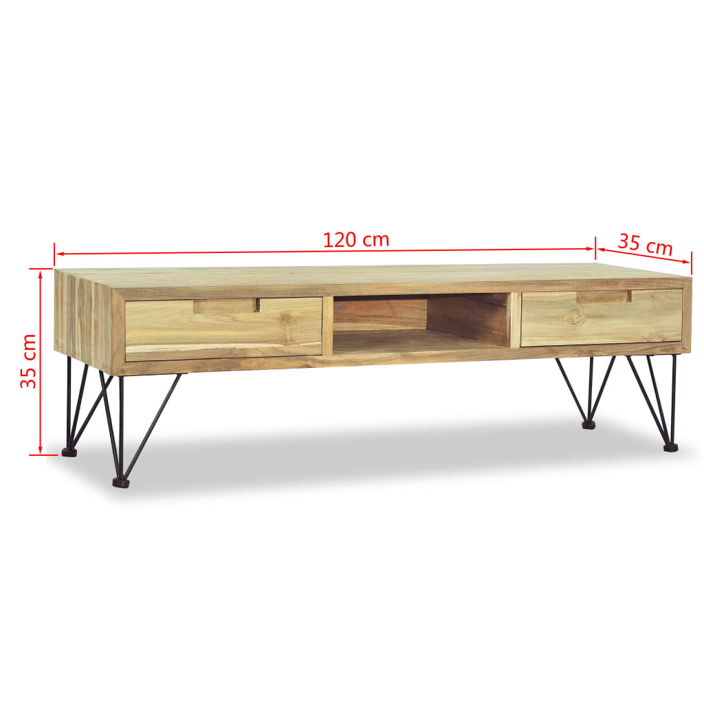 Tömör tíkfa tv-szekrény 120 x 35 x 35 cm Tömör tíkfa tv-szekrény 120 x 35 x 35 cm