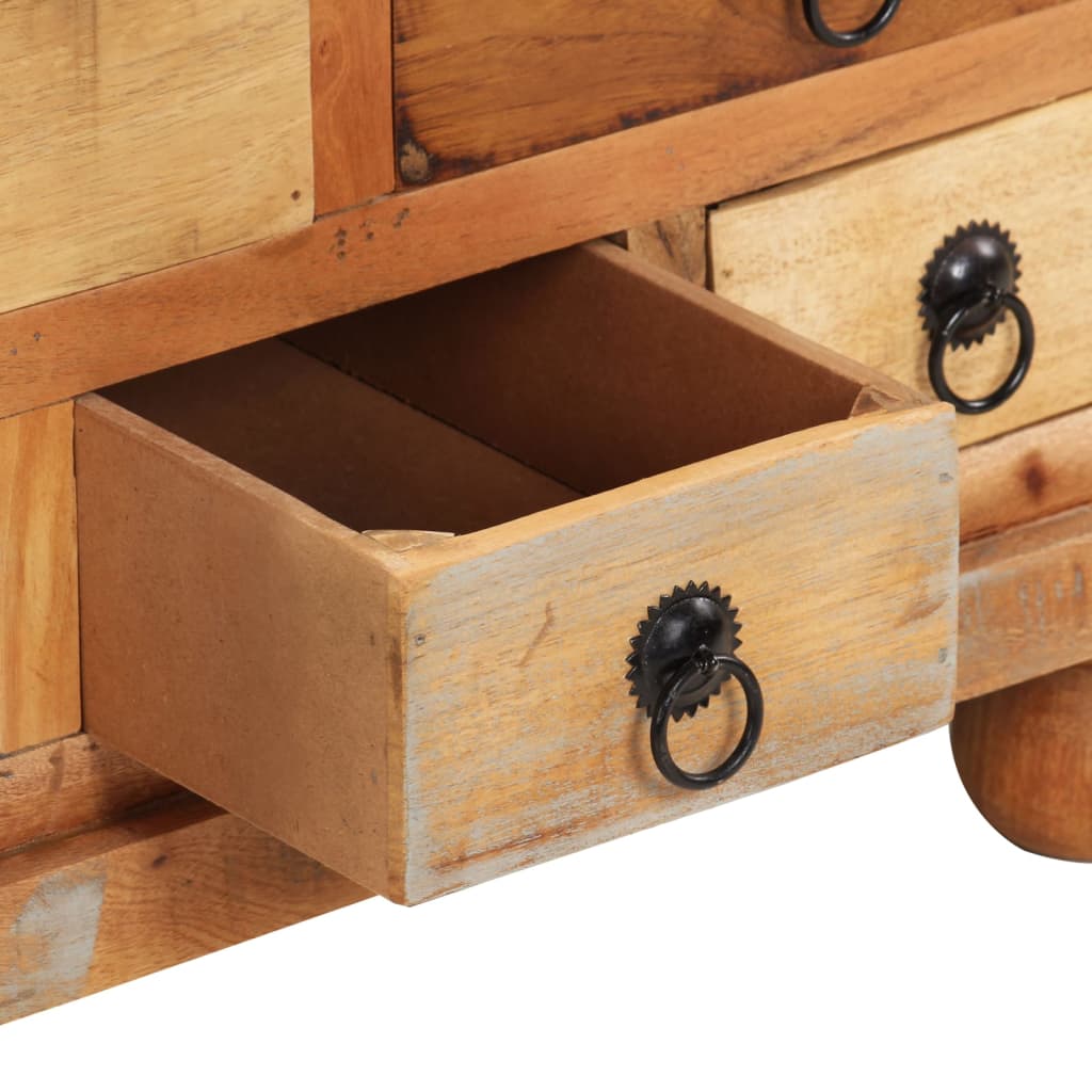 Tömör újrahasznosított fa dohányzóasztal 70 x 70 x 38 cm