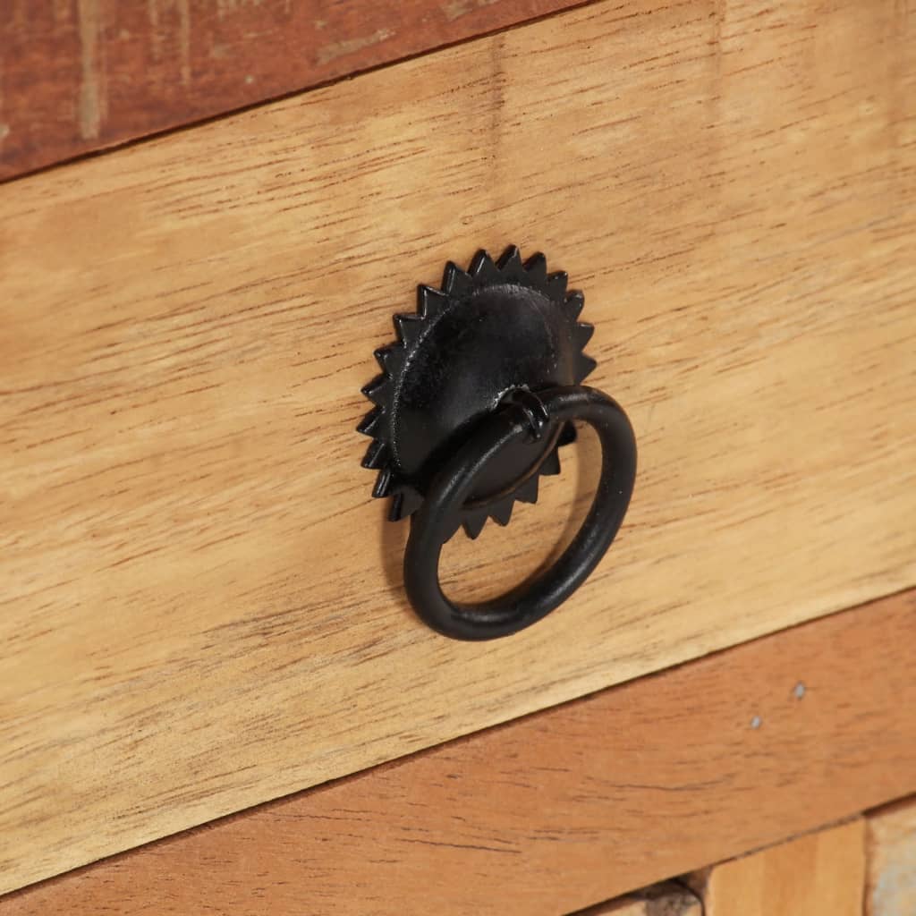 Tömör újrahasznosított fa dohányzóasztal 70 x 70 x 38 cm