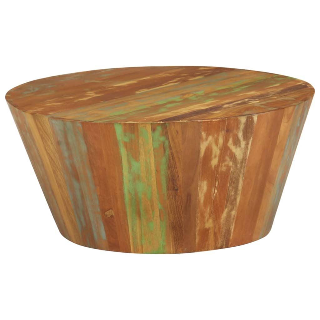 Tömör újrahasznosított fa dohányzóasztal ø65 x 31 cm