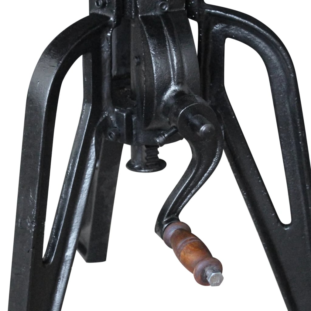 Tömör újrahasznosított fa és öntöttvas kisasztal 60x(42-63) cm Tömör újrahasznosított fa és öntöttvas kisasztal 60x(42-63) cm