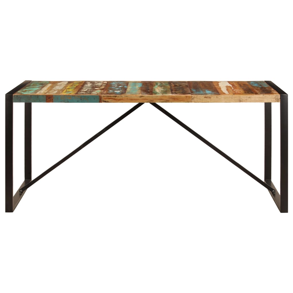 Tömör újrahasznosított fa étkezőasztal 180 x 90 x 75 cm