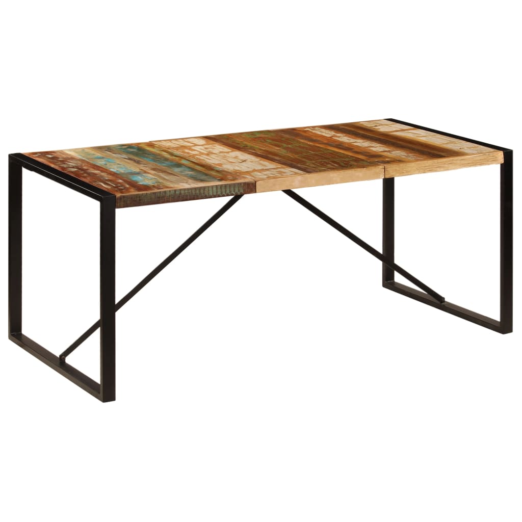 Tömör újrahasznosított fa étkezőasztal 180 x 90 x 75 cm