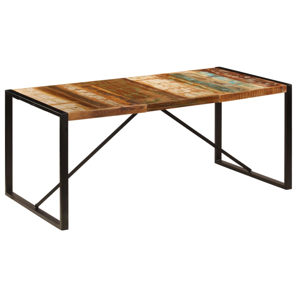 Tömör újrahasznosított fa étkezőasztal 180 x 90 x 75 cm