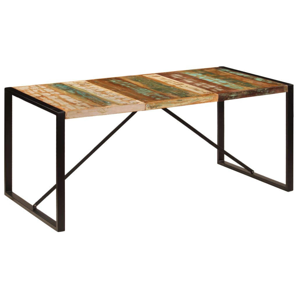 Tömör újrahasznosított fa étkezőasztal 180 x 90 x 75 cm