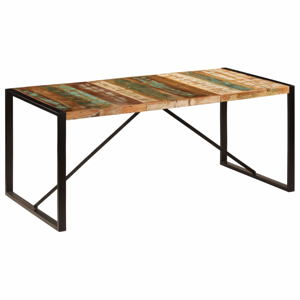 Tömör újrahasznosított fa étkezőasztal 180 x 90 x 75 cm