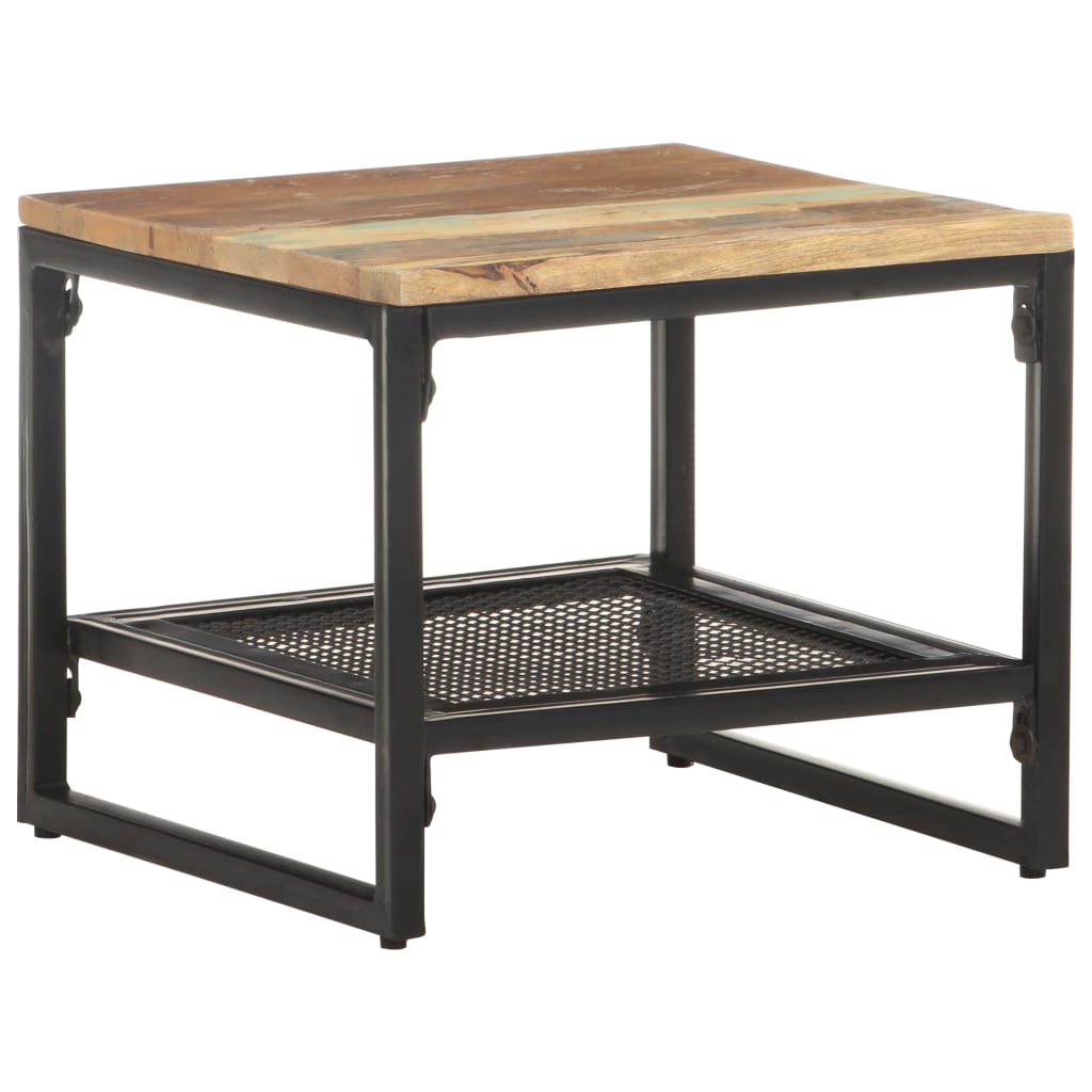 Tömör újrahasznosított fa kisasztal 40 x 40 x 35 cm