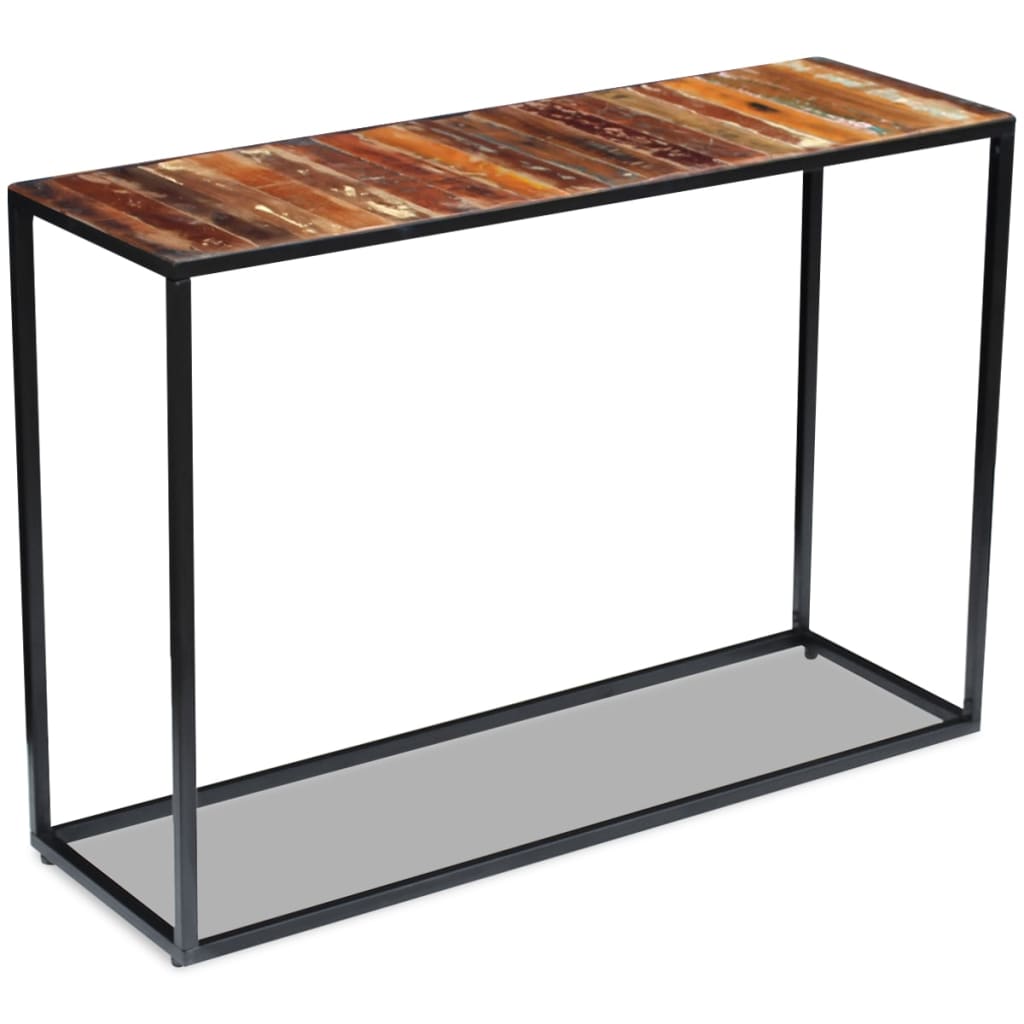 Tömör újrahasznosított fa konzolasztal 110 x 35 x 76 cm