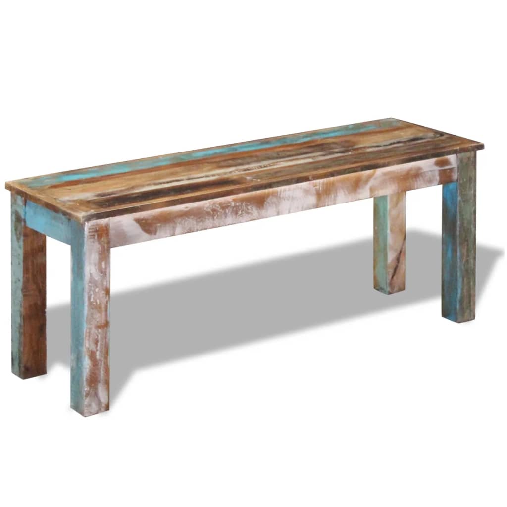 Tömör újrahasznosított fa pad 110 x 35 x 45 cm