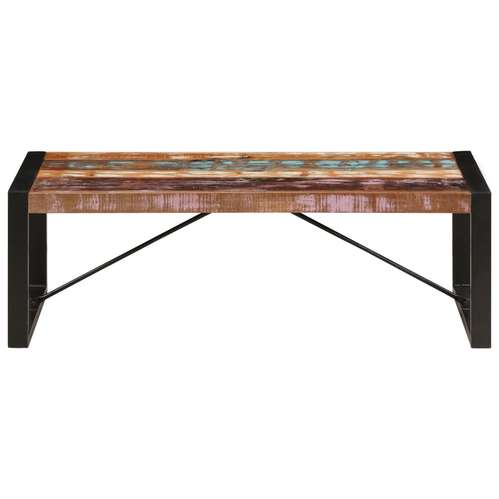 Tömör újrahasznosított fából készült dohányzóasztal 120x60x40cm