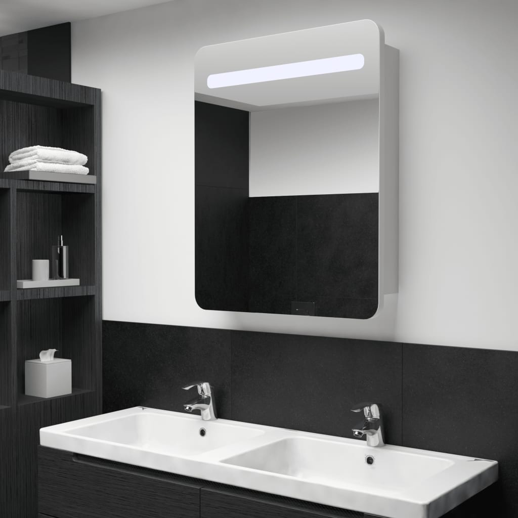 Tükrös fürdőszobaszekrény led világítással 60 x 11 x 80 cm
