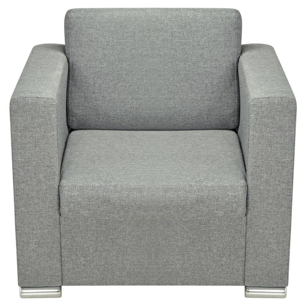 Világosszürke szövetfotel