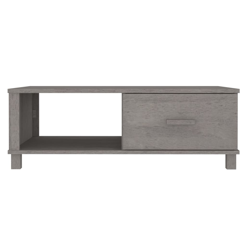 Világosszürke tömör fenyőfa dohányzóasztal 100 x 55 x 35 cm Világosszürke tömör fenyőfa dohányzóasztal 100 x 55 x 35 cm