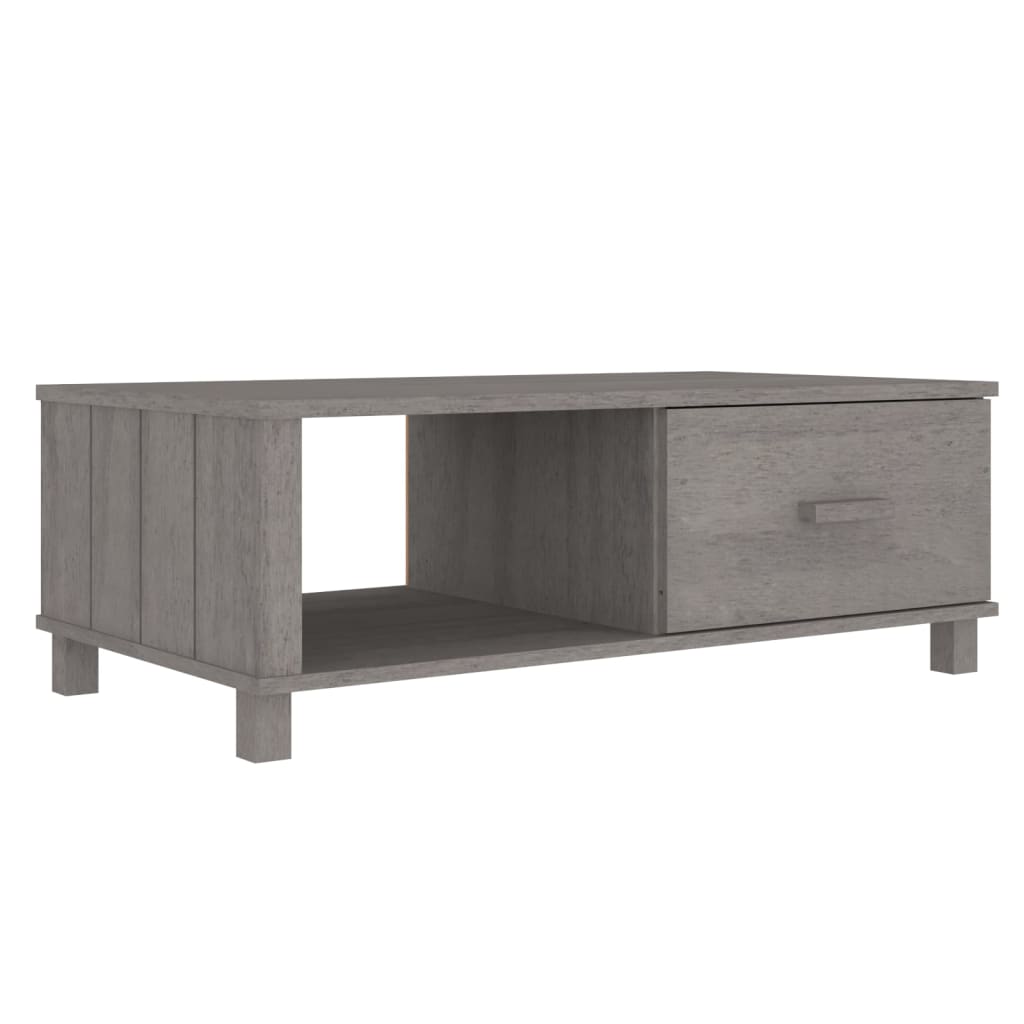 Világosszürke tömör fenyőfa dohányzóasztal 100 x 55 x 35 cm Világosszürke tömör fenyőfa dohányzóasztal 100 x 55 x 35 cm